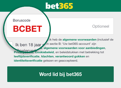 bet365 bonuscode: "BCBET"